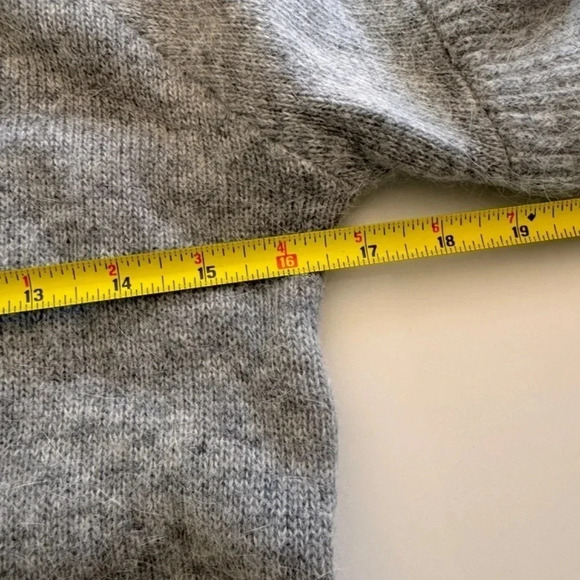 Revolve- Endless Rose- NWT-Cut Out Sleeve- Romantic Sweater- Mohair-Grey- M - Picture 12 of 13